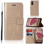 For vivo Y11s Wind Chime Owl Embossing Pattern Horizontal Flip Leather Case with Holder & Card Slots & Wallet(Gold)