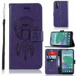 For vivo Y70 Wind Chime Owl Embossing Pattern Horizontal Flip Leather Case with Holder & Card Slots & Wallet(Purple)