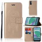 For vivo Y70 Wind Chime Owl Embossing Pattern Horizontal Flip Leather Case with Holder & Card Slots & Wallet(Gold)