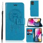 For Motorola Moto G Stylus (2021) Wind Chime Owl Embossing Pattern Horizontal Flip Leather Case with Holder & Card Slots & Wallet(Blue)