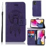For Motorola Moto G Stylus (2021) Wind Chime Owl Embossing Pattern Horizontal Flip Leather Case with Holder & Card Slots & Wallet(Purple)