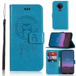For Nokia 5.4 Wind Chime Owl Embossing Pattern Horizontal Flip Leather Case with Holder & Card Slots & Wallet(Blue)