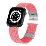 Braided + Stainless Steel Watch Band For Apple Watch Series 7 45mm / 6 & SE & 5 & 4 44mm / 3 & 2 & 1 42mm(Pink)