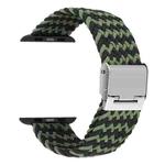 Braided + Stainless Steel Watch Band For Apple Watch Ultra 49mm&Watch Ultra 2 49mm / Series 9&8&7 45mm / SE 3&SE 2&6&SE&5&4 44mm / 3&2&1 42mm(Black Green)