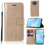 For Xiaomi Mi 10T Lite 5G Wind Chime Owl Embossing Pattern Horizontal Flip Leather Case with Holder & Card Slots & Wallet(Gold)