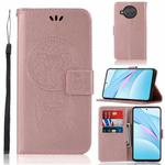 For Xiaomi Mi 10T Lite 5G Wind Chime Owl Embossing Pattern Horizontal Flip Leather Case with Holder & Card Slots & Wallet(Rose Gold)