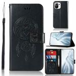 For Xiaomi Mi 11 Wind Chime Owl Embossing Pattern Horizontal Flip Leather Case with Holder & Card Slots & Wallet(Black)