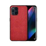 For OPPO Find X3 Shockproof Splicing PU + Cloth Protective Case(Red)