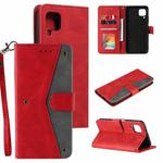 For Samsung Galaxy A42 5G Stitching Calf Texture Horizontal Flip Leather Case with Holder & Card Slots & Wallet(Red)