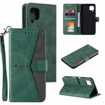 For Samsung Galaxy A42 5G Stitching Calf Texture Horizontal Flip Leather Case with Holder & Card Slots & Wallet(Green)