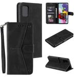 For Samsung Galaxy A52 5G / 4G Stitching Calf Texture Horizontal Flip Leather Case with Holder & Card Slots & Wallet(Black)