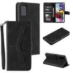 For Samsung Galaxy A72 5G / 4G Stitching Calf Texture Horizontal Flip Leather Case with Holder & Card Slots & Wallet(Black)