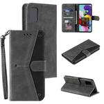 For Samsung Galaxy A72 5G / 4G Stitching Calf Texture Horizontal Flip Leather Case with Holder & Card Slots & Wallet(Grey)