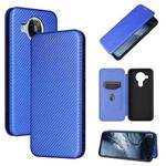 For Nokia 7.3 Carbon Fiber Texture Horizontal Flip TPU + PC + PU Leather Case with Card Slot(Blue)