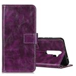 For OPPO A9 (2020) Retro Crazy Horse Texture Horizontal Flip Leather Case with Holder & Card Slots & Photo Frame & Wallet(Purple)