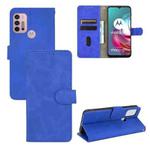 For Motorola Moto G30 / G10 Solid Color Skin Feel Magnetic Buckle Horizontal Flip Calf Texture PU Leather Case with Holder & Card Slots & Wallet(Blue)