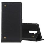 For OPPO A9 (2020) Copper Buckle Retro Crazy Horse Texture Horizontal Flip Leather Case with Holder & Card Slots & Wallet(Black)