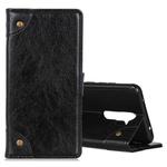 For OPPO A9 (2020) Copper Buckle Nappa Texture Horizontal Flip Leather Case with Holder & Card Slots & Wallet(Black)