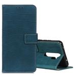 For OPPO A9 (2020) Crocodile Texture Horizontal Flip Leather Case with Holder & Wallet & Card Slots & Photo Frame(Dark Green)