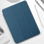 For iPad Pro 11 2022 / 2021 / 2020 Mutural YASHI Series TPU + PU Cloth Pattern Texture Horizontal Flip Leather Tablet Case with Three-folding Holder & Pen Slot & Wake-up / Sleep Function(Blue)