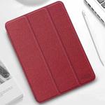 For iPad Pro 11 2022 / 2021 / 2020 Mutural YASHI Series TPU + PU Cloth Pattern Texture Horizontal Flip Leather Tablet Case with Three-folding Holder & Pen Slot & Wake-up / Sleep Function(Red)