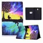 For Samsung Galaxy Tab A 10.5 / 590 Colored Drawing Horizontal Flip Leather Case with Holder & Card Slots & Sleep / Wake-up Function(Starry Sky Reflection)