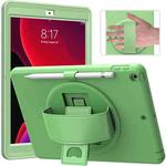 360 Degree Rotation PC + TPU Protective Case with Holder & Hand-strap & Pen Slot For iPad 10.2 2021 / 2020 / 2019(Green)