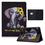 For Huawei MediaPad T3 10 Electric Pressed TPU Colored Drawing Horizontal Flip Leather Case with Holder & Pen Slot(Chrysanthemum Elephant)