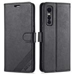 For vivo Y73s AZNS Sheepskin Texture Horizontal Flip Leather Case with Holder & Card Slots & Wallet(Black)