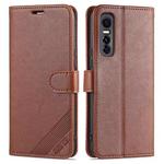 For vivo s7e AZNS Sheepskin Texture Horizontal Flip Leather Case with Holder & Card Slots & Wallet(Brown)