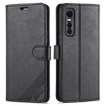 For vivo s7e AZNS Sheepskin Texture Horizontal Flip Leather Case with Holder & Card Slots & Wallet(Black)