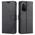 For Xiaomi Poco F3 AZNS Sheepskin Texture Horizontal Flip Leather Case with Holder & Card Slots & Wallet(Black)