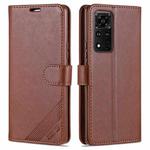 For Honor V40 5G AZNS Sheepskin Texture Horizontal Flip Leather Case with Holder & Card Slots & Wallet(Brown)