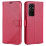 For Honor V40 5G AZNS Sheepskin Texture Horizontal Flip Leather Case with Holder & Card Slots & Wallet(Red)