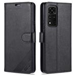 For Honor V40 5G AZNS Sheepskin Texture Horizontal Flip Leather Case with Holder & Card Slots & Wallet(Black)