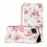 For Samsung Galaxy A12 3D Pattern Horizontal Flip Leather Case with Holder & Card Slots & Wallet(Rose Flower)