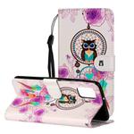 For Samsung Galaxy A72 5G / 4G Oil Embossed Coloured Drawing Pattern Horizontal Flip PU Leather Case with Holder & Card Slots & Wallet(Owl Wind Chimes)