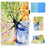 For iPad 10.2 2021 / 2020 / 2019 Colored Drawing Horizontal Flip Leather Case with Holder & Card Slots & Sleep / Wake-up Function(Colorful Tree)