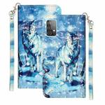 For Samsung Galaxy A52 5G / 4G 3D Pattern Horizontal Flip PU Leather Case with Holder & Card Slots & Wallet(Snow Mountain Wolf)