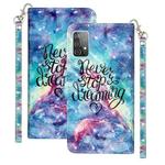 For Samsung Galaxy A52 5G / 4G 3D Pattern Horizontal Flip PU Leather Case with Holder & Card Slots & Wallet(Blue Starry Sky)