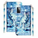 For Samsung Galaxy A72 5G / 4G 3D Pattern Horizontal Flip PU Leather Case with Holder & Card Slots & Wallet(Snow Mountain Wolf)