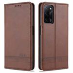 For Oppo A55 5G AZNS Magnetic Calf Texture Horizontal Flip Leather Case with Card Slots & Holder & Wallet(Brown)