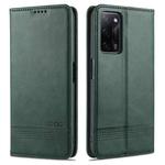 For Oppo A55 5G AZNS Magnetic Calf Texture Horizontal Flip Leather Case with Card Slots & Holder & Wallet(Dark Green)