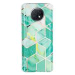 For Xiaomi Redmi Note 9T Flat Plating Splicing Gilding Protective Case(Green Glitter Color Matching)