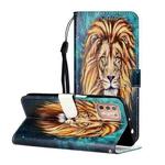 For OnePlus 8T Oil Embossed Coloured Drawing Pattern Horizontal Flip PU Leather Case with Holder & Card Slots & Wallet(Lion)