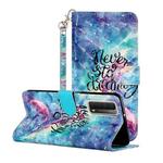 For Huawei P smart 2021 3D Painting Pattern Horizontal Flip Leather Case With Holder & Card Slots & Wallet(Starry sky)