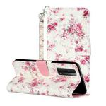 For Huawei P smart 2021 3D Painting Pattern Horizontal Flip Leather Case With Holder & Card Slots & Wallet(Rose)