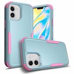 For iPhone 12 mini TPU + PC Shockproof Protective Case (Grey Green + Pink)