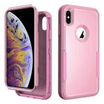 For iPhone X / XS TPU + PC Shockproof Protective Case(Pink)