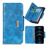For iPhone 12 Pro Max Crazy Horse Texture Horizontal Flip Leather Case with Holder & 6-Card Slots & Wallet(Blue)